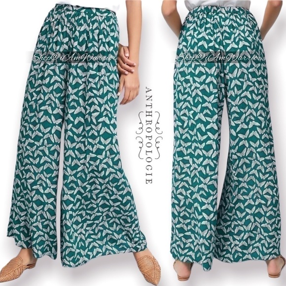 Anthropologie Maeve high waisted butterfly print wide leg pants *shop@iamwarrior - Picture 1 of 12